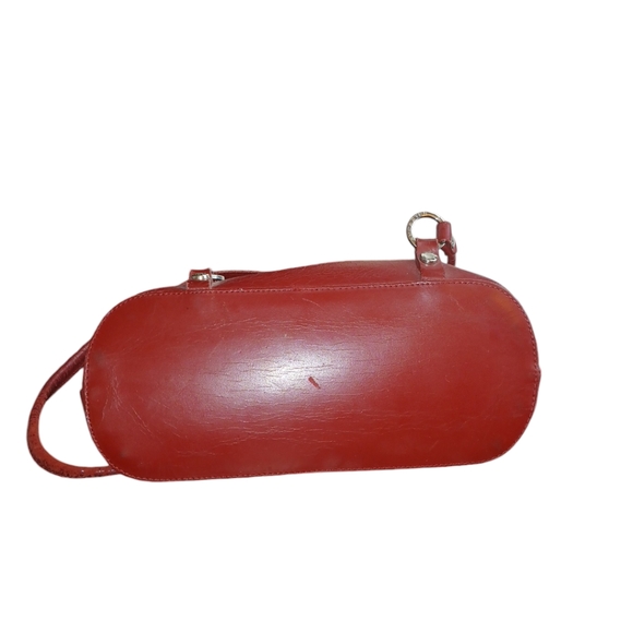 Lancaster Convertable Red Leather Shoulder Bag Backpack - Picture 4 of 16